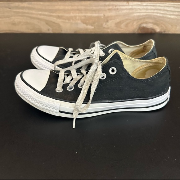 Converse Women’s 7 Double Tongue All-Star Black Low Ox Purple Tongue School Shoe - Picture 3 of 11